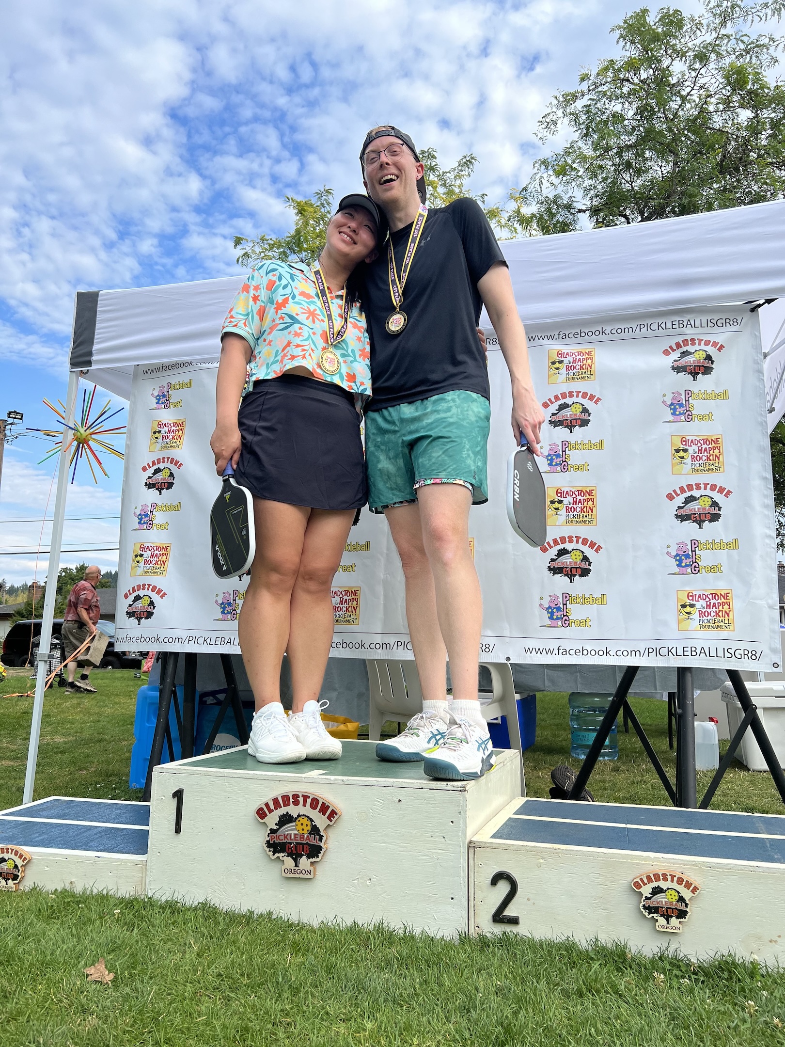 Brandon and Ella pickleball champs